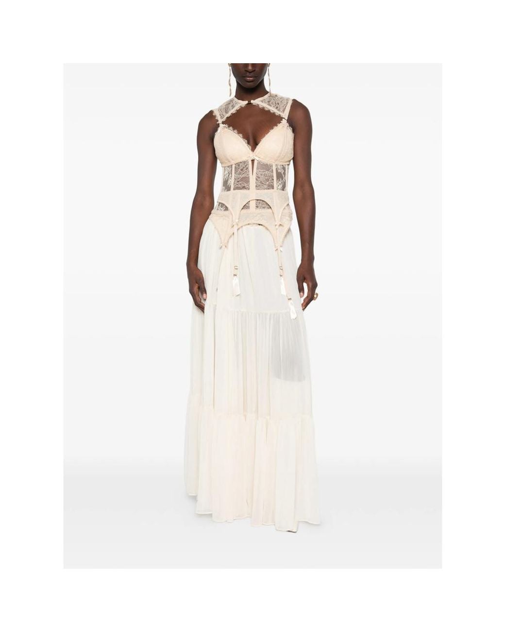 Zimmermann Natural Lace-Trim Corset Top