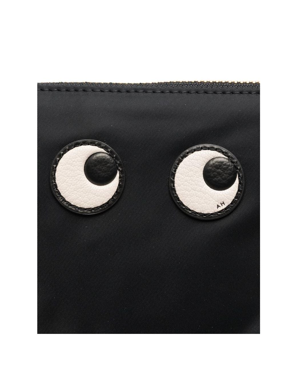Anya Hindmarch Black Eyes Zip-Around Clutch Bag