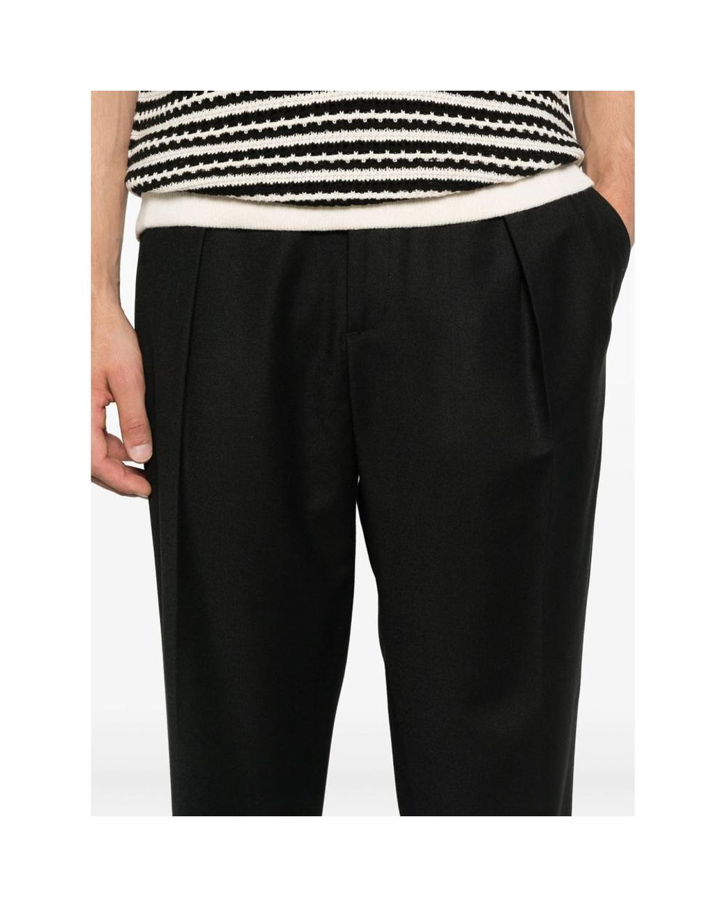 Briglia 1949 Black Pleated-Pocket Trousers for men