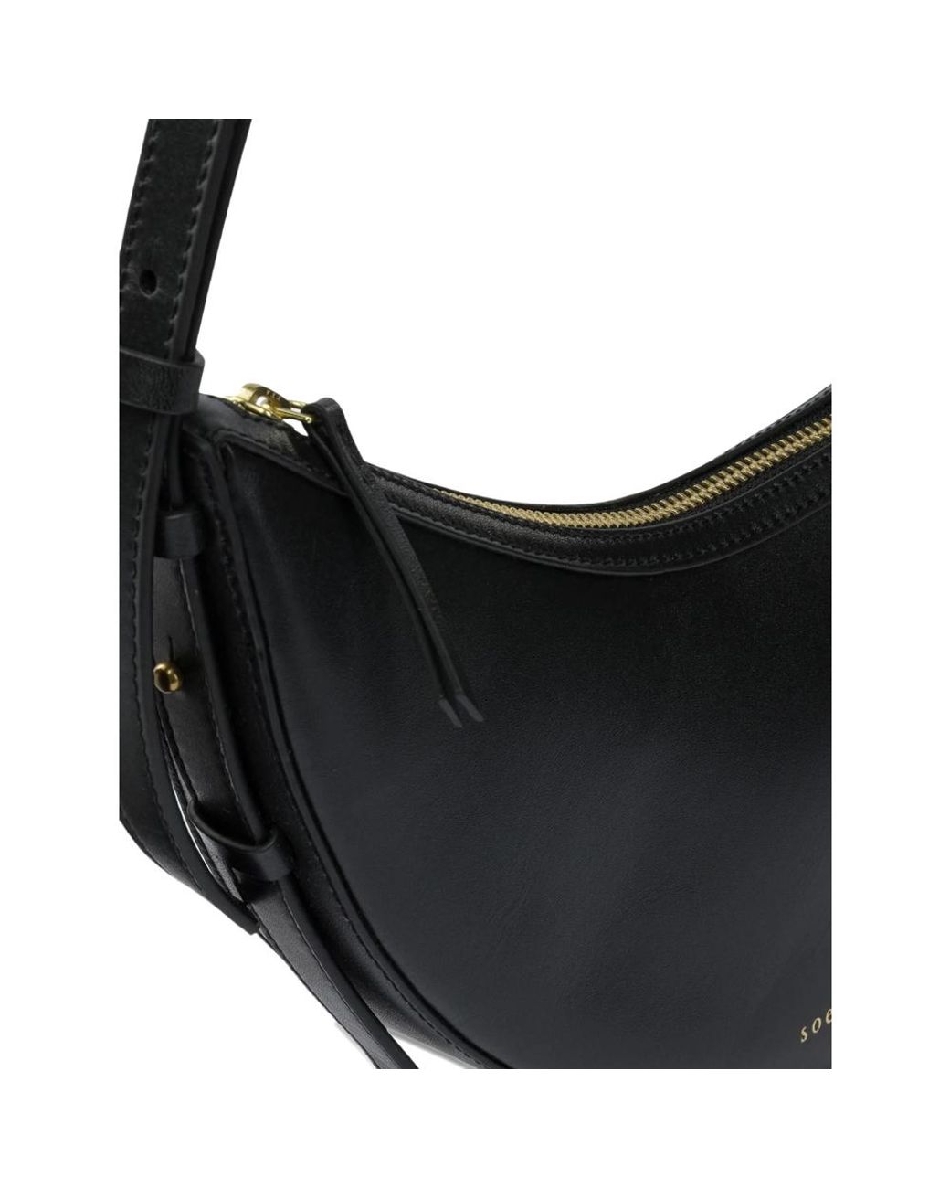 Soeur Black Mini Wino Curved Shoulder Bag