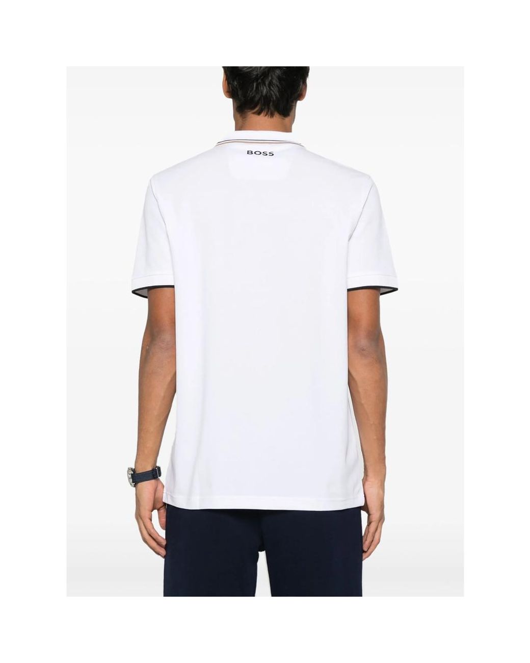 Boss White Active Paddy Regular-Fit Polo Shirt for men