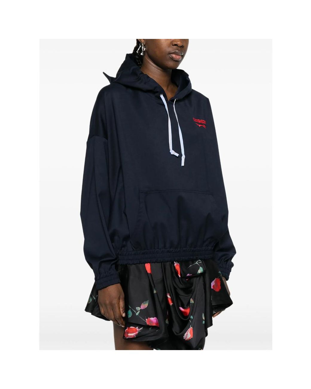 Charles Jeffrey Blue Ears Kagool Drawstring Hoodie for men