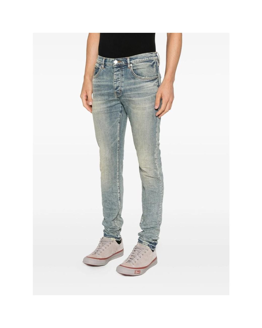 Purple Brand Blue Belt-Loop Jeans for men