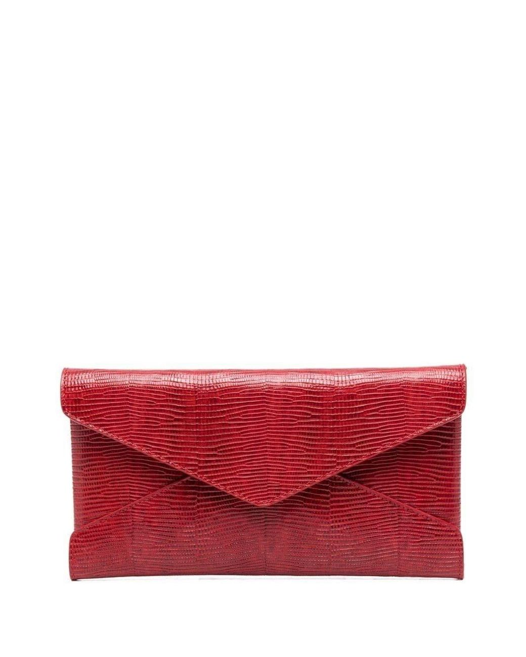 Saint Laurent Envelopestyle Leather Purse in Red Lyst Canada