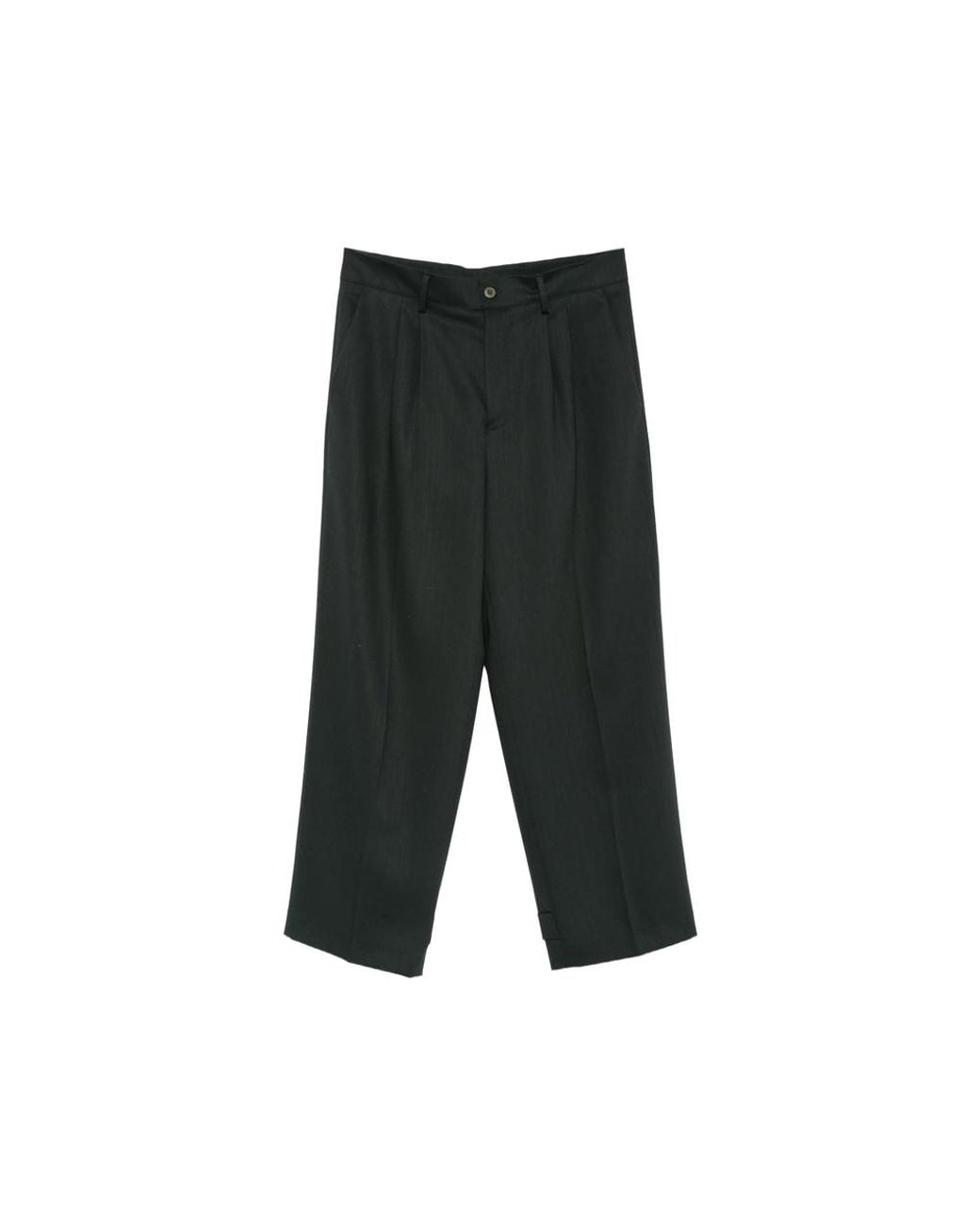 Costumein Gray Pleated Button-Cuff Trousers for men