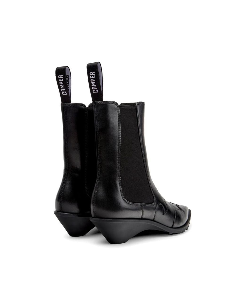 Camper Black Anita Panelled Leather Ankle Boots