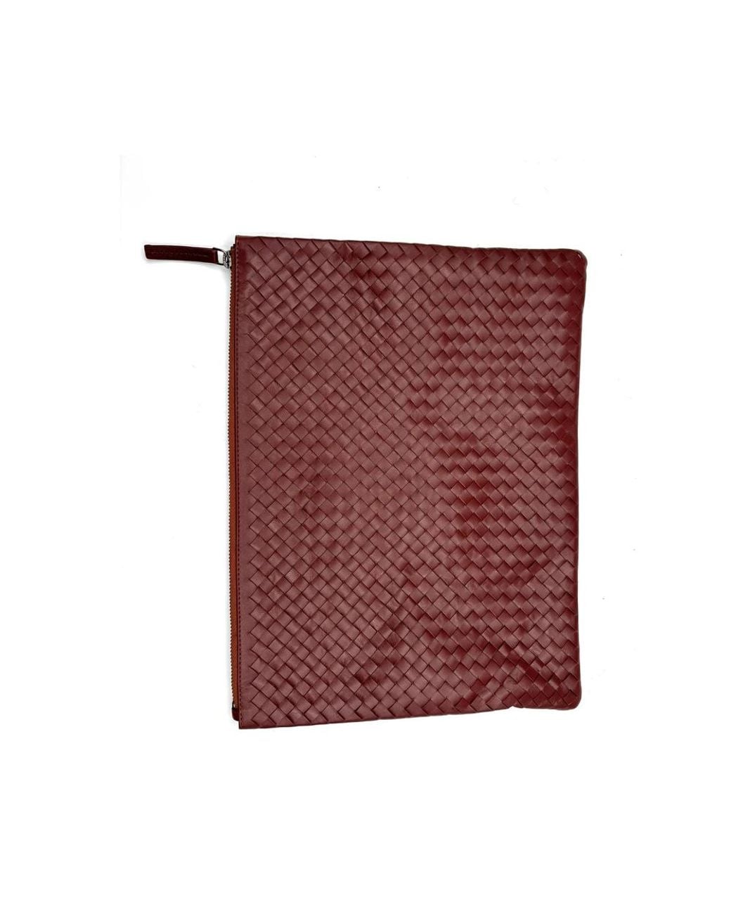 Dragon Diffusion Red Woven-Zip Clutch Bag