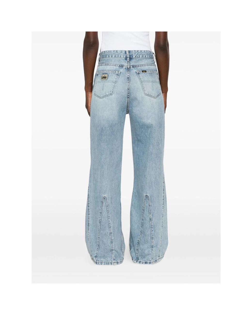 Lois Blue Seam-Detail Flared Jeans