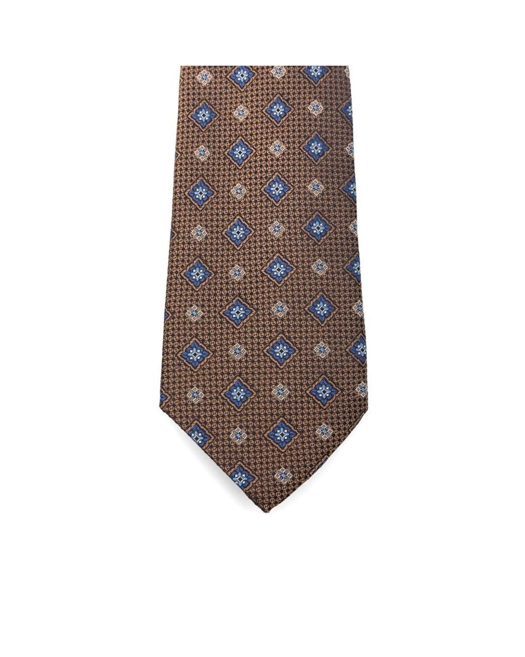 Canali Brown Geometric-Pattern Tie for men