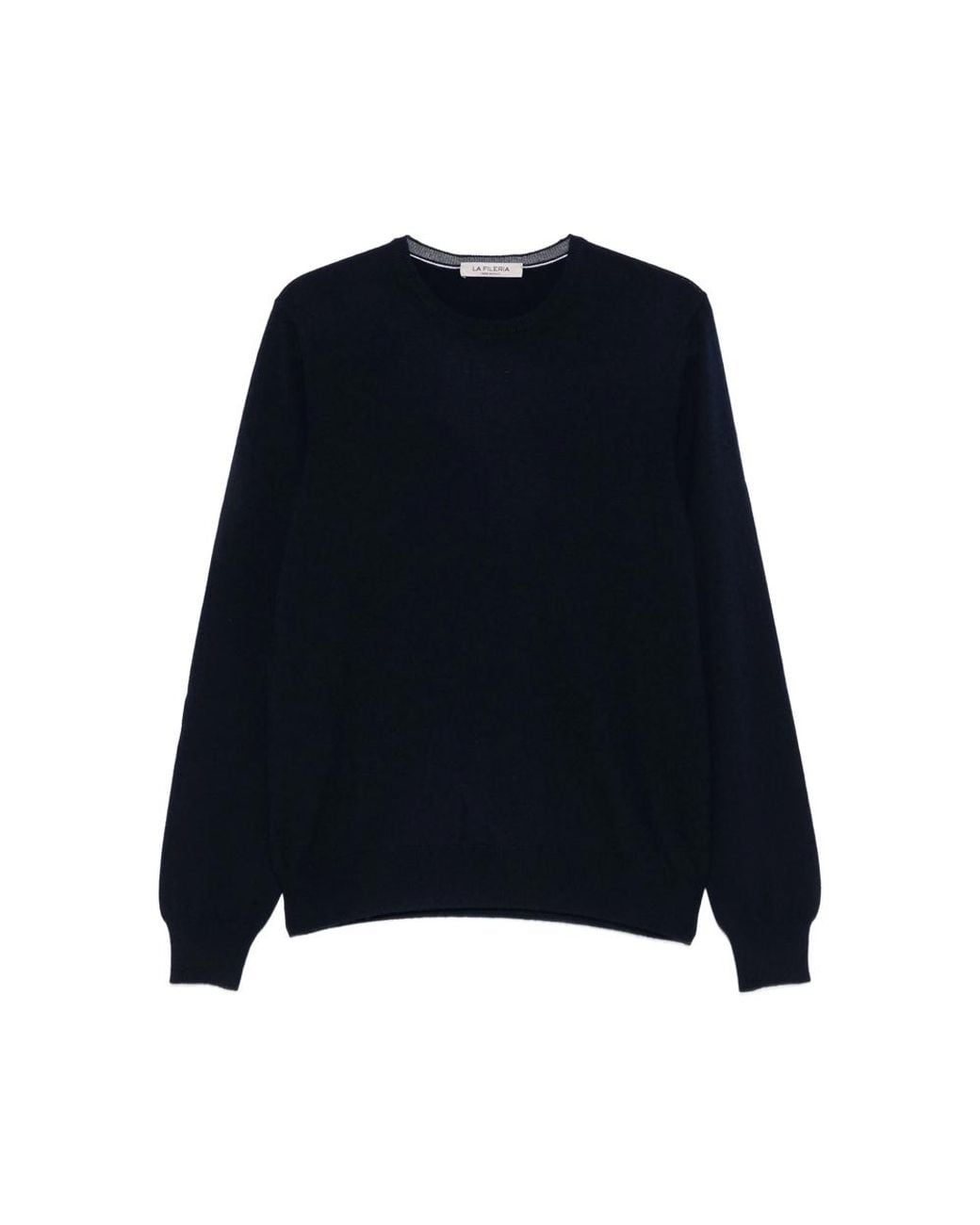 La Fileria Blue Crew-Neck Cashmere Sweater for men