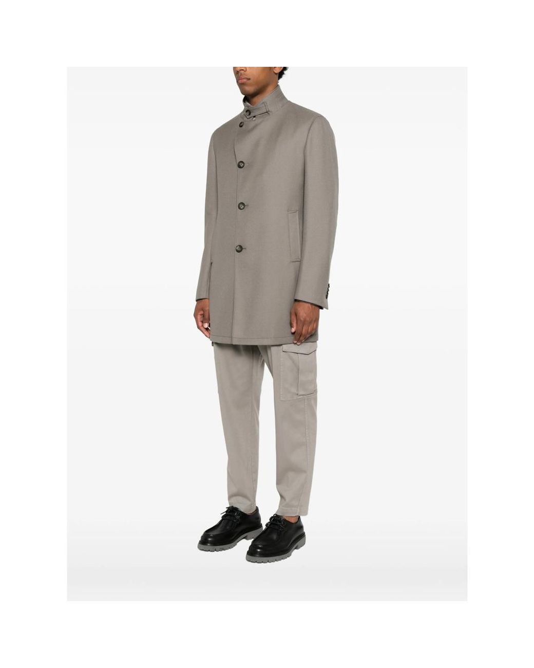 Tagliatore Gray Single-Breasted Coat Gordon for men