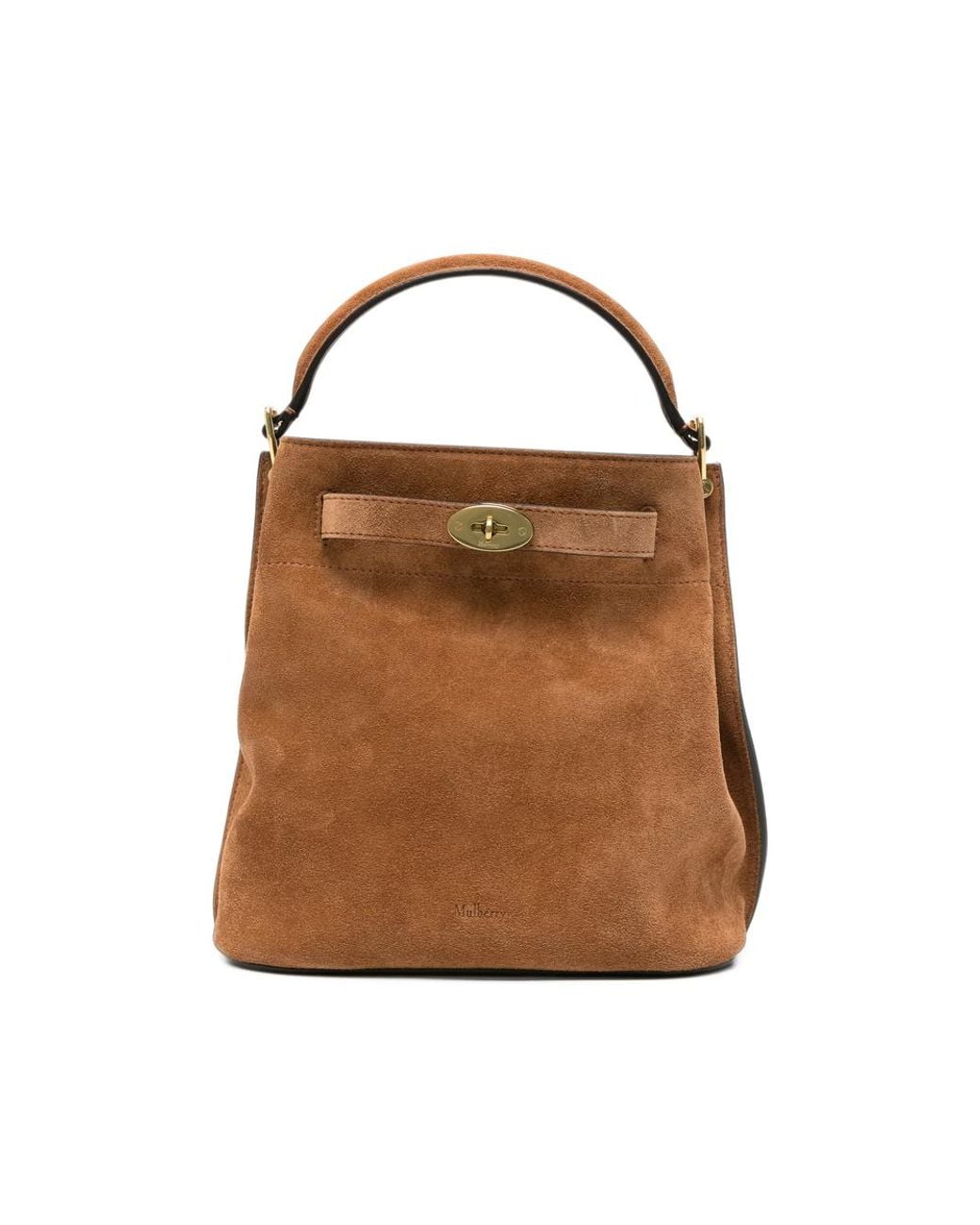 Mulberry Brown Postman's Lock Suede Tote Bag