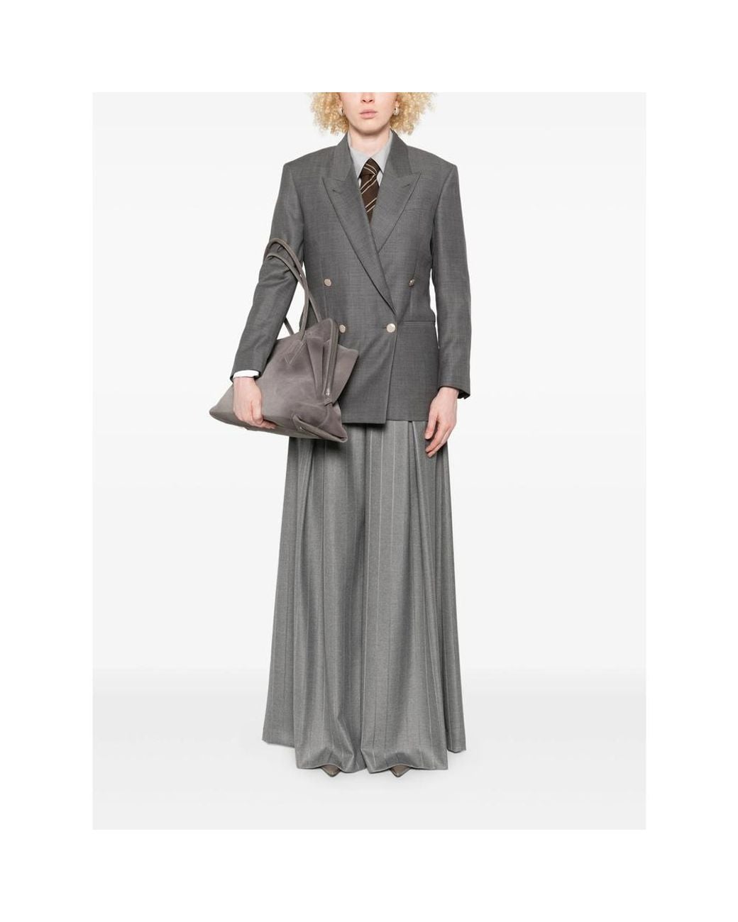 Eraldo Gray Double-Breasted Wool Jacket
