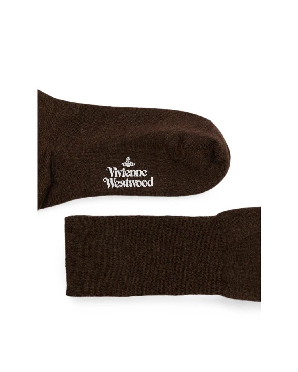 Vivienne Westwood Brown Orb-Embroidered Socks for men
