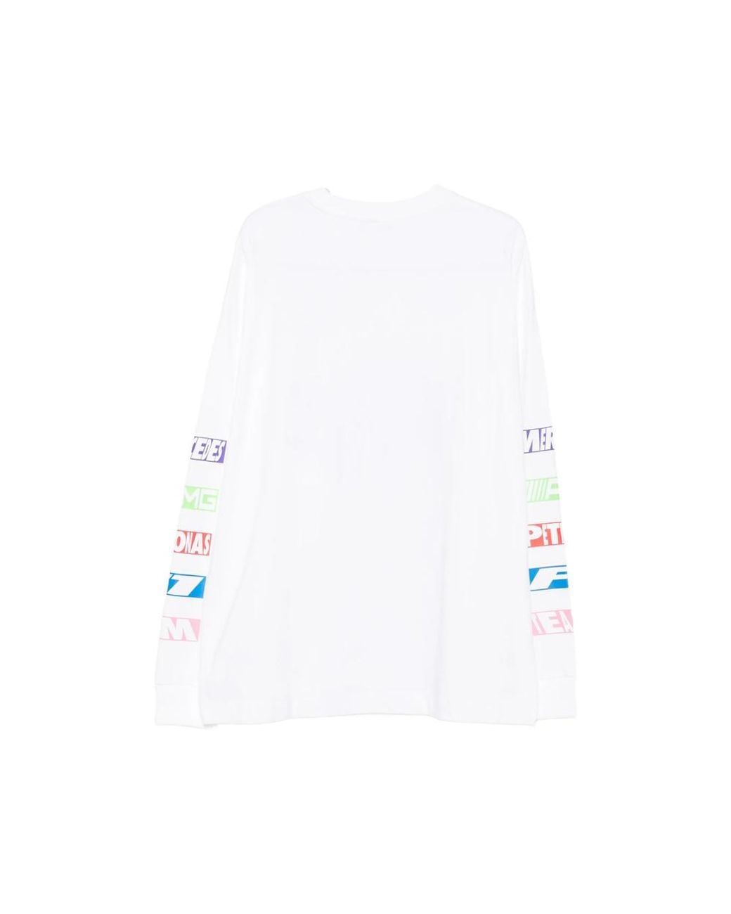 Adidas White Logo-Print Long-Sleeve T-Shirt for men