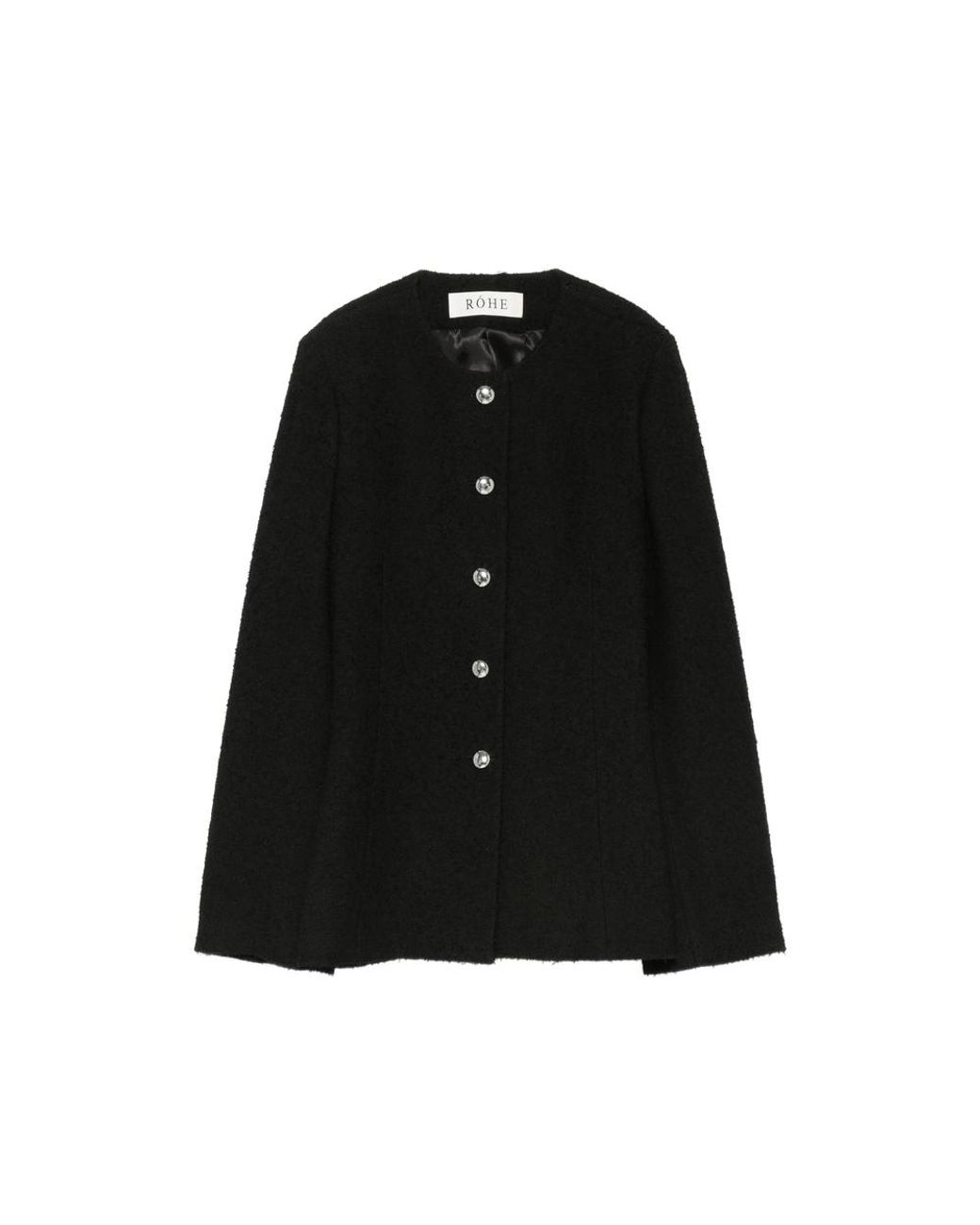 Rohe Black Button-Fastening Bouclé Jacket