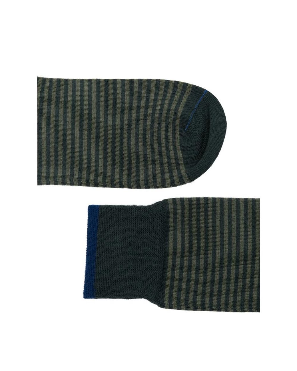 ANT45 Gray Thin Short Horizontal-Stripe Socks for men