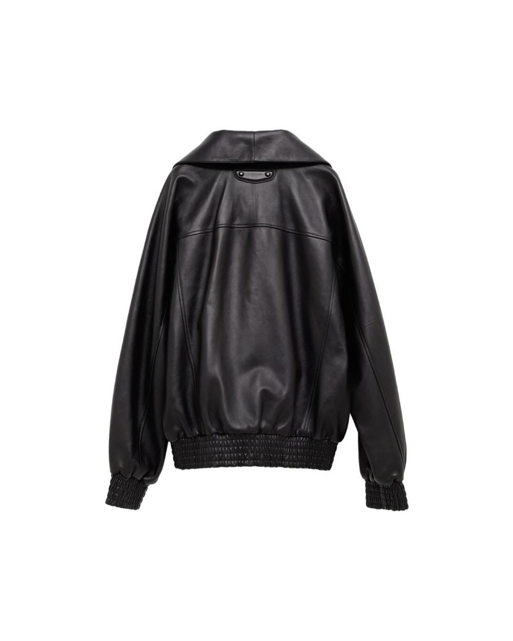 Balenciaga Black Logo-Debossed Leather Jacket for men