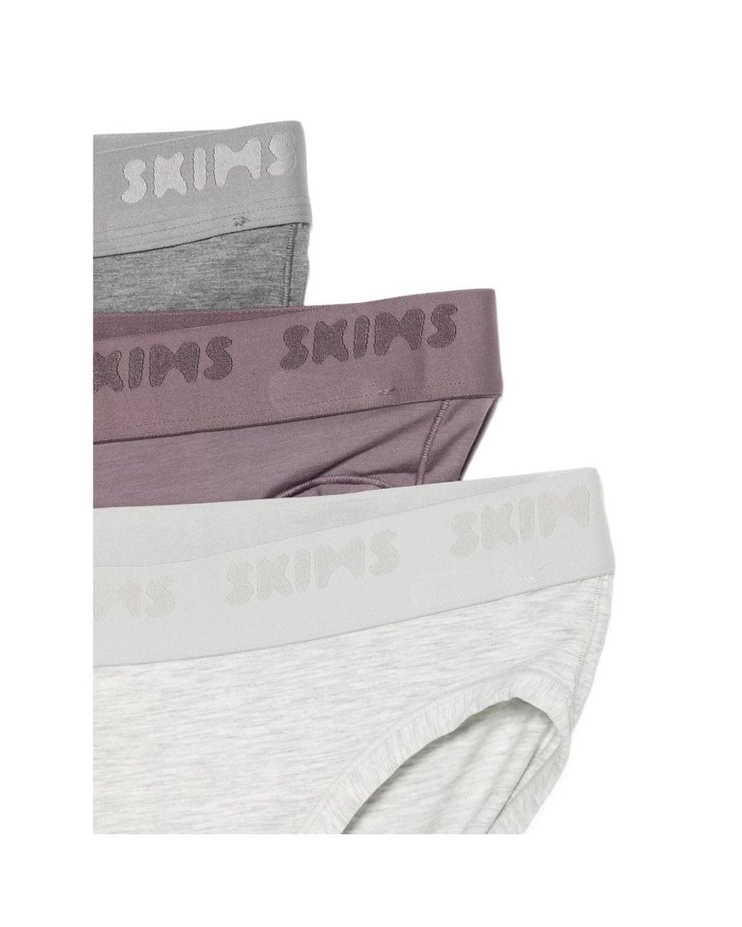 Skims White Logo-Waistband Briefs (Pack Of Three) for men
