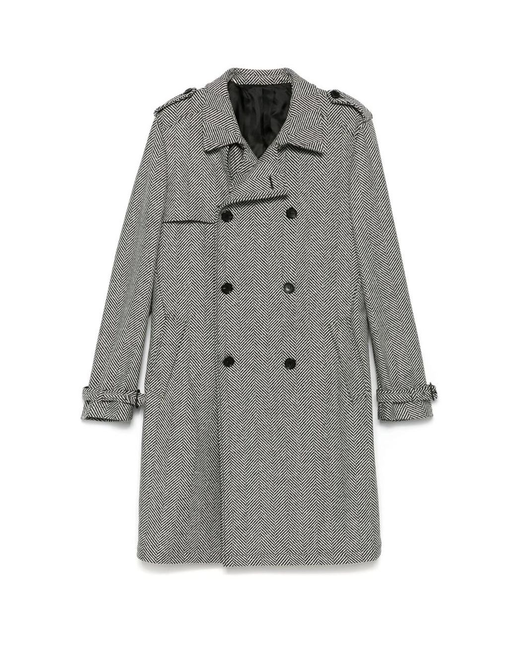 Eraldo Gray Herringbone Coat for men
