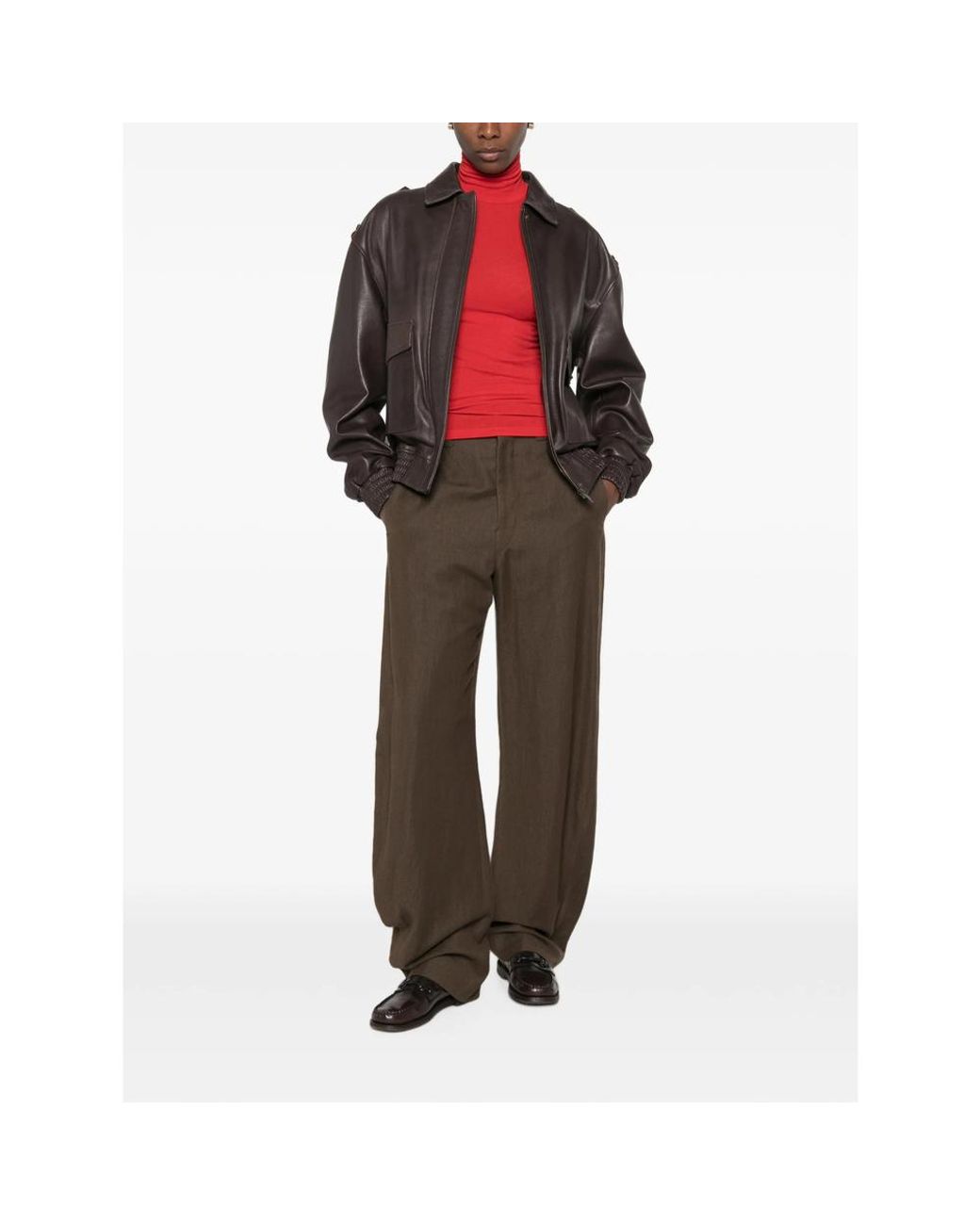 Tela Red Matilde Roll-Neck Long-Sleeve Top