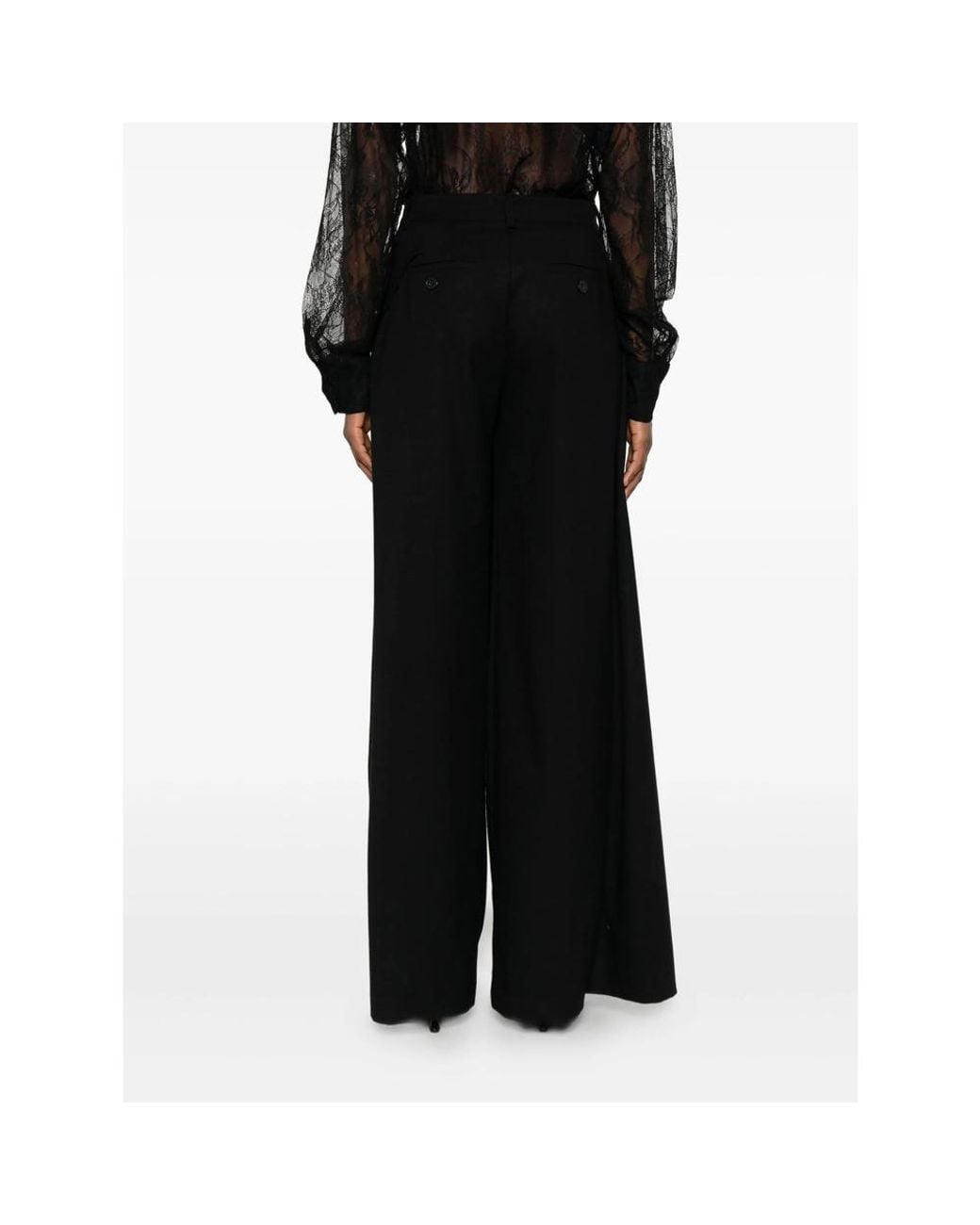 THE NINA STUDIO Black Wrap-Effect Trousers