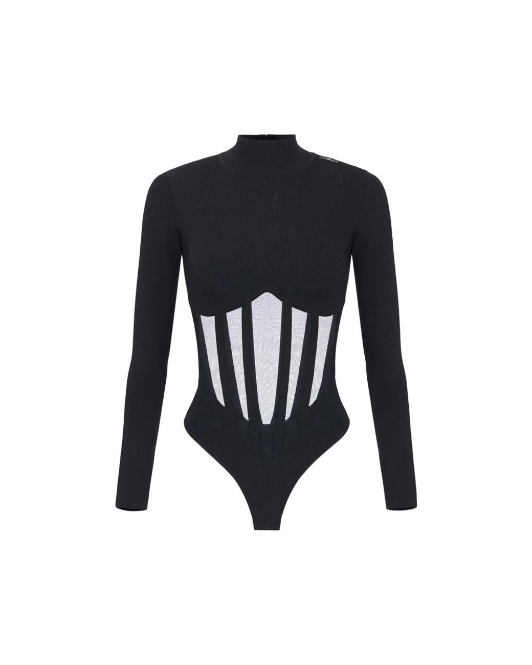 Elisabetta Franchi Black Knit Bustier Bodysuit