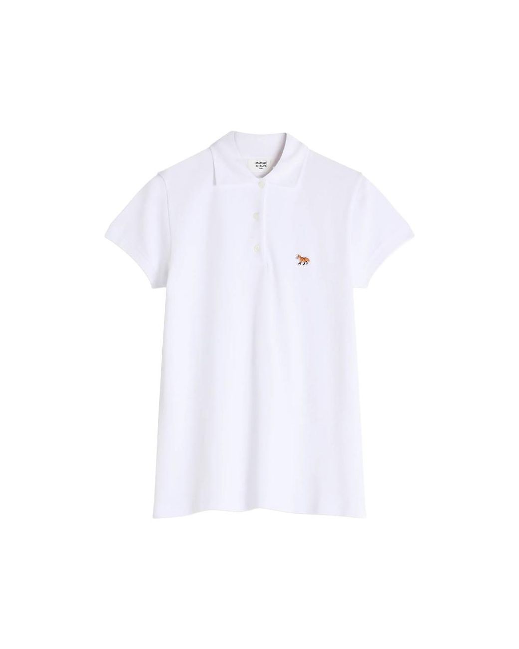 Maison Kitsuné White Fox Patch Polo Shirt for men