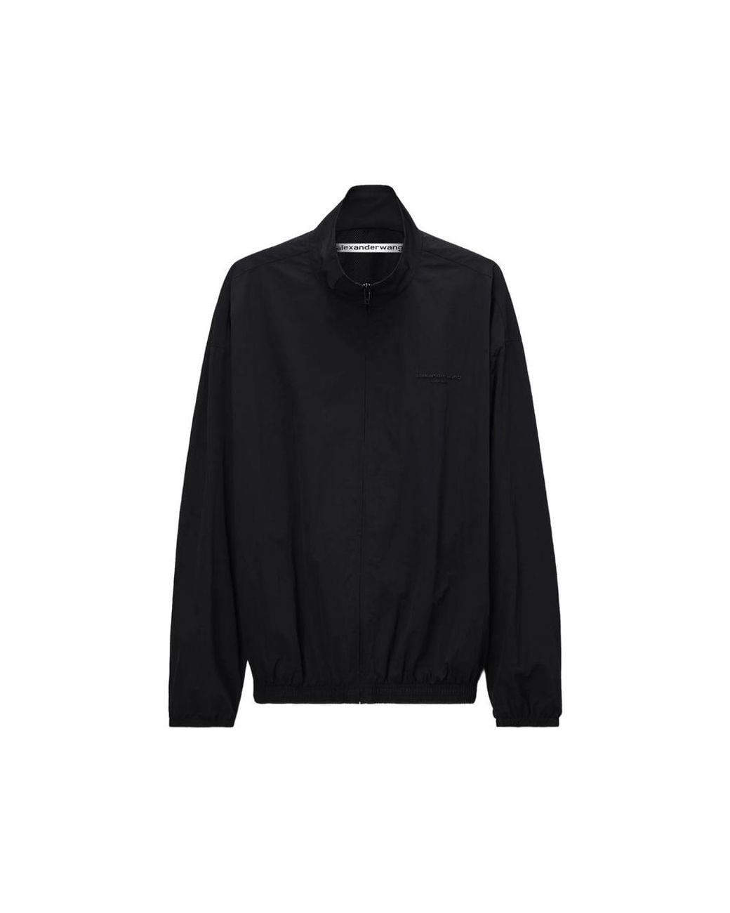 Alexander Wang Black Logo-Embroidered Zip-Up Jacket
