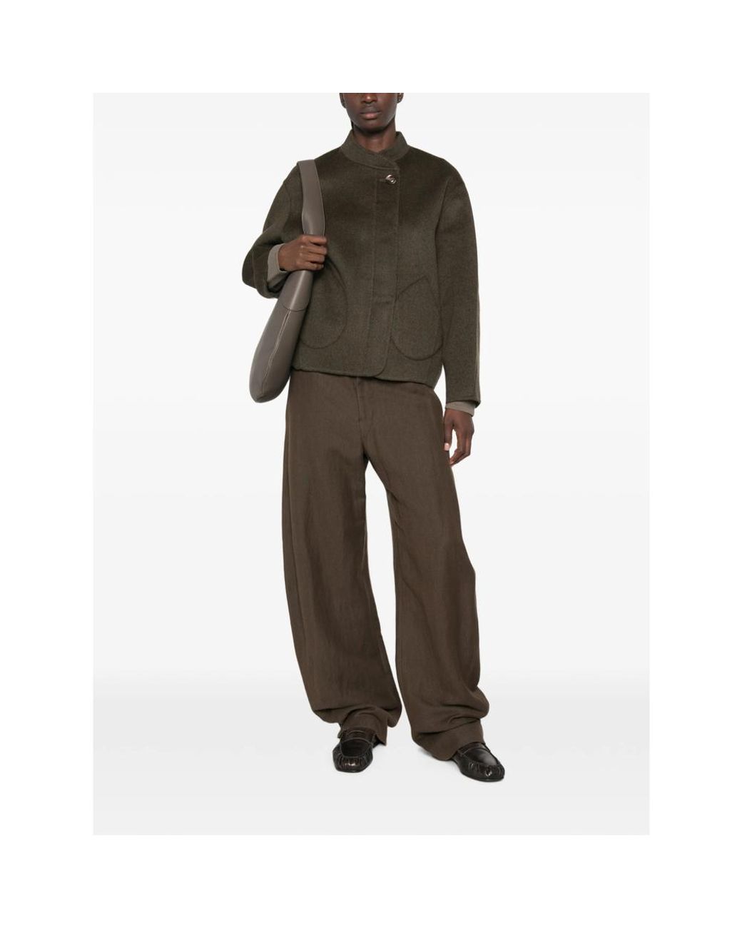 Soeur Green Windsor High-Neck Jacket