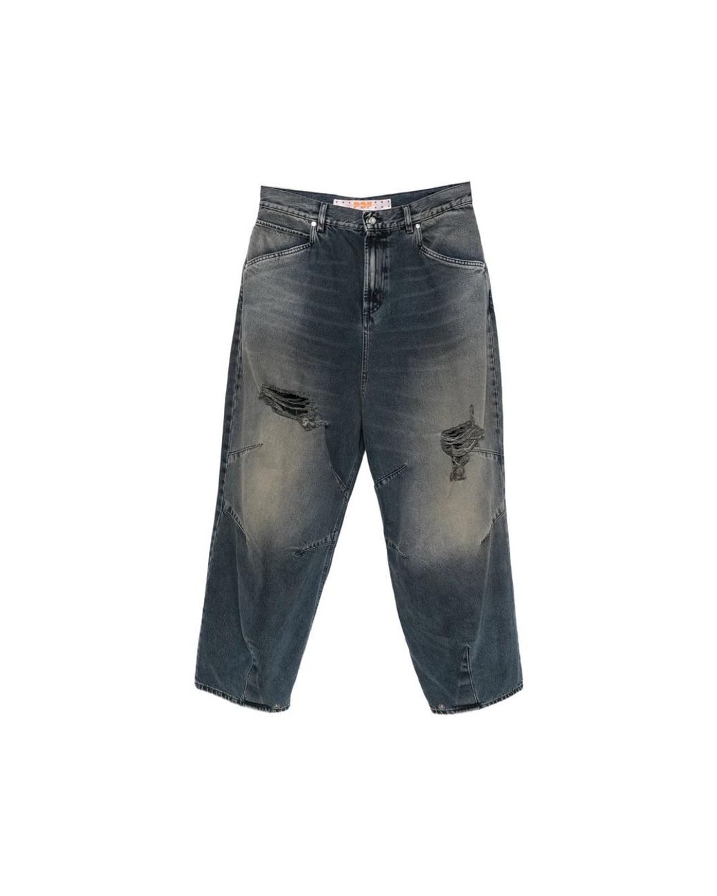 PDF Gray Distressed Panelled Jeans for men