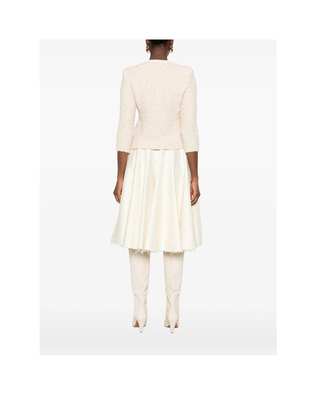 Balmain Natural Bouclé-Knit Frayed Jacket