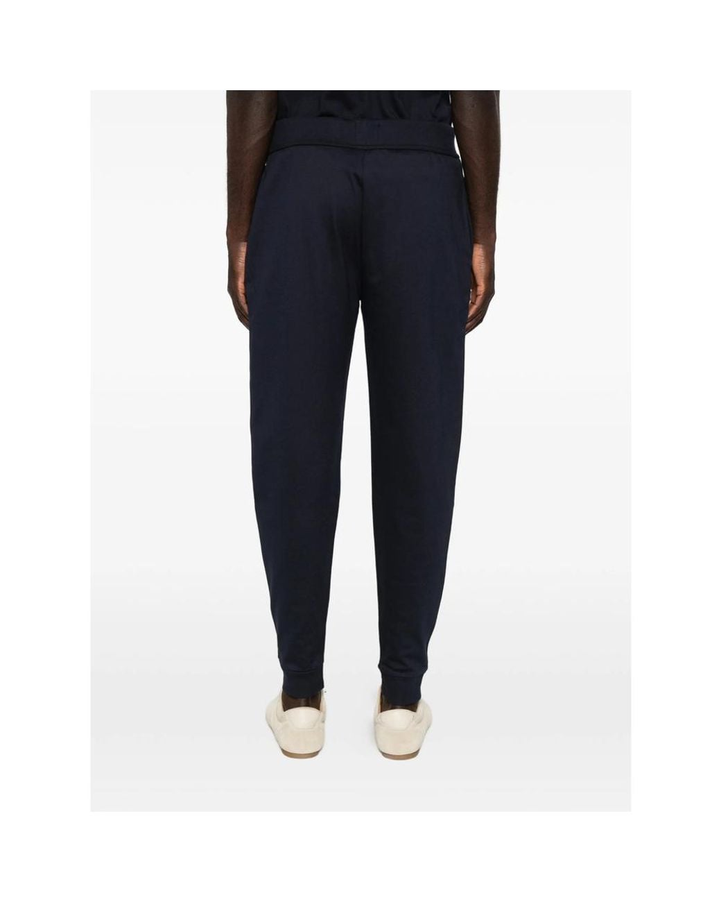 Boss Blue Authentic Logo-Print Side-Stripe Track Pants for men