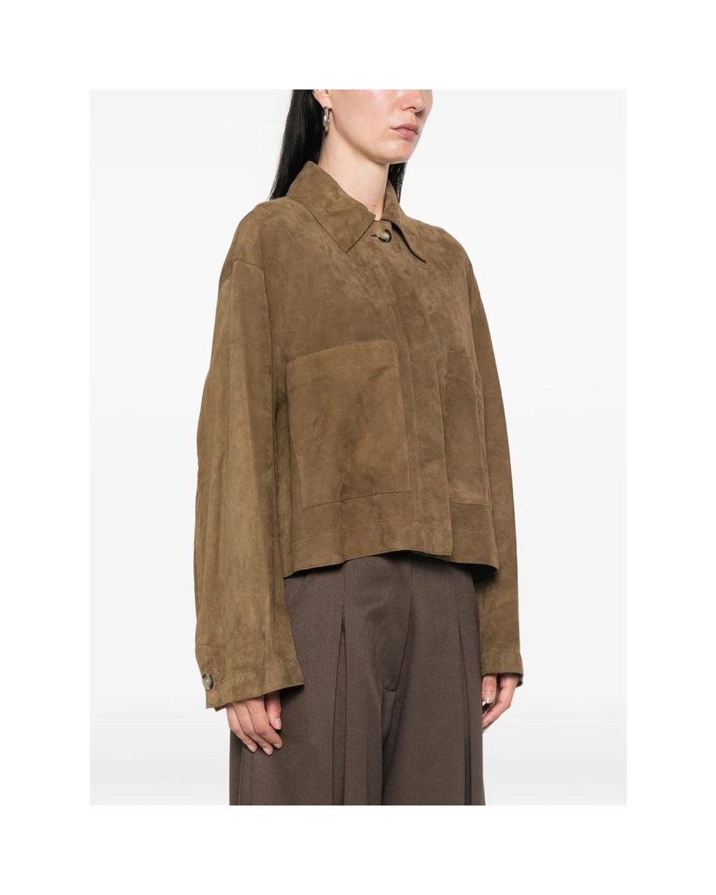 Joseph Brown Suede Boxy Jacket