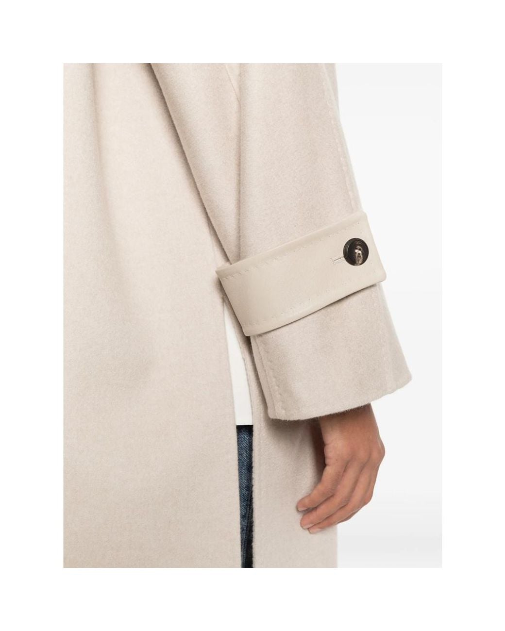 Max Mara Natural Button-Up Coat