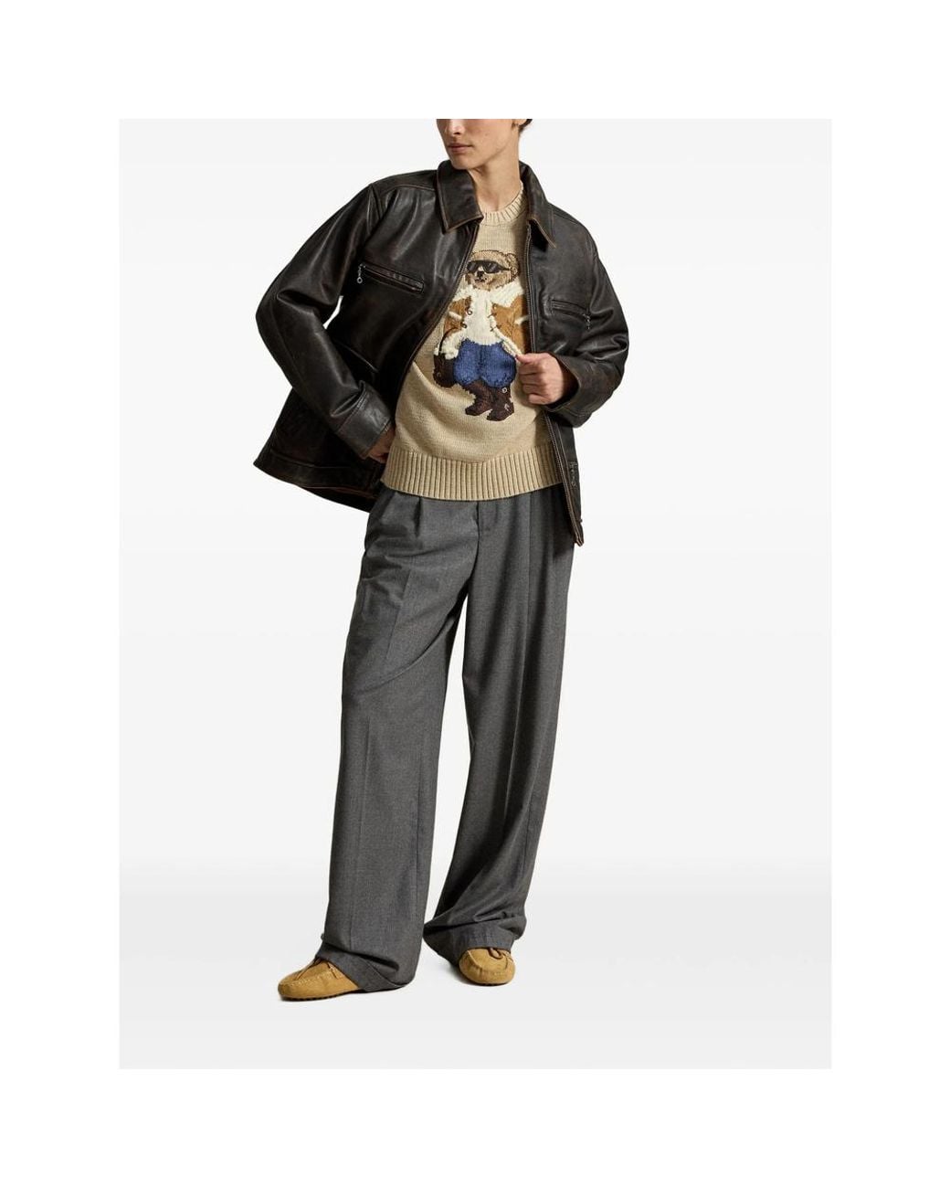Ralph Lauren Natural Polo Bear Intarsia-Knit Sweater