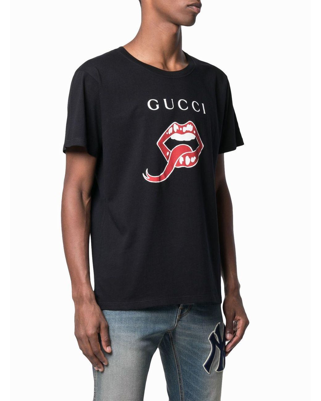 Gucci Mouth And Tongue Print T shirt in Black for Men Lyst UK