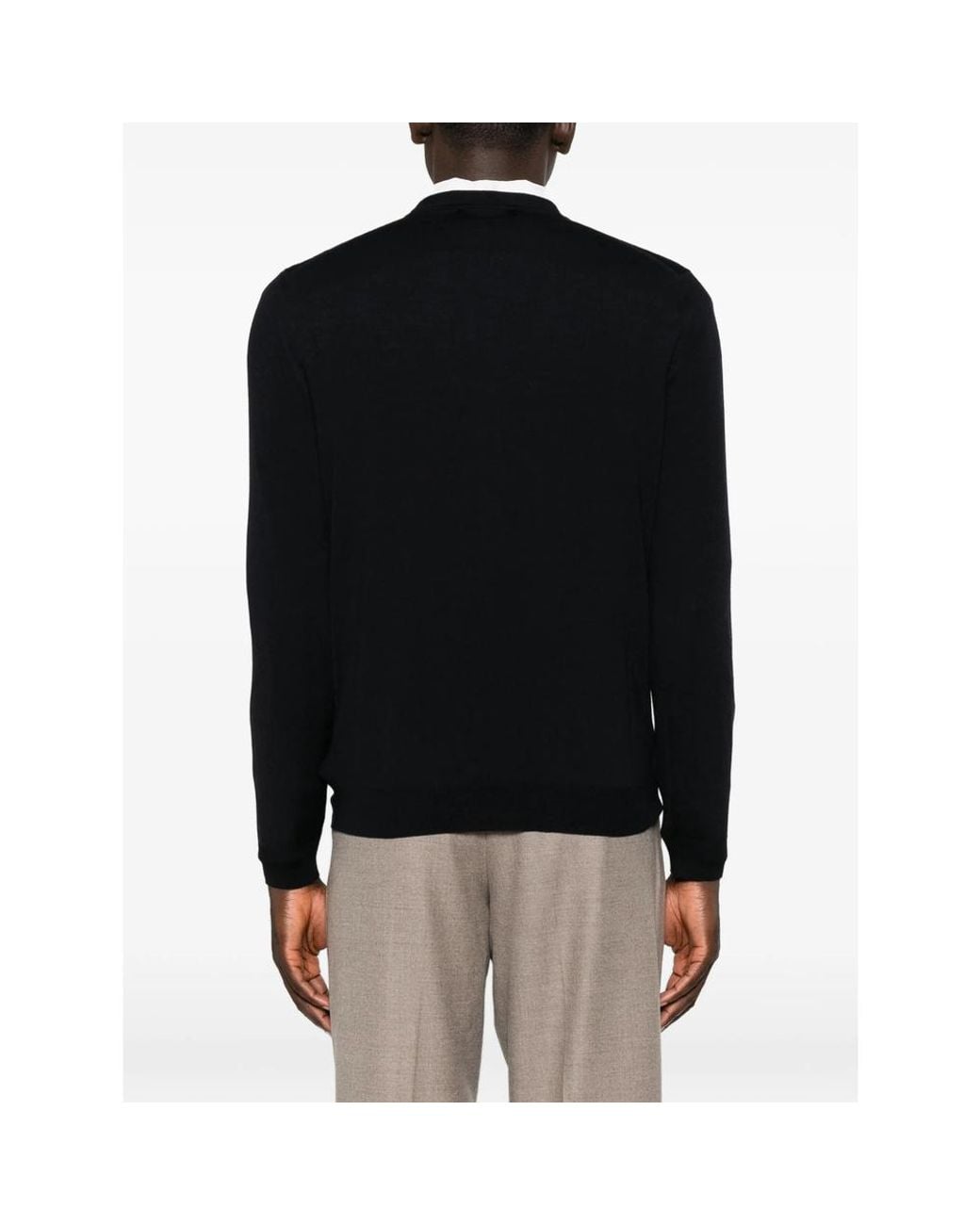 ZANONE-SLOWEAR Black Button-Up Cardigan for men