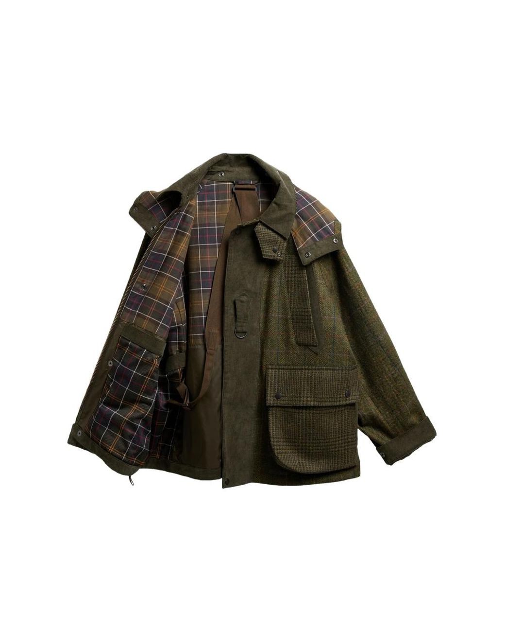 Barbour X Norbit Green X Norbit Check-Pattern Hooded Jacket for men