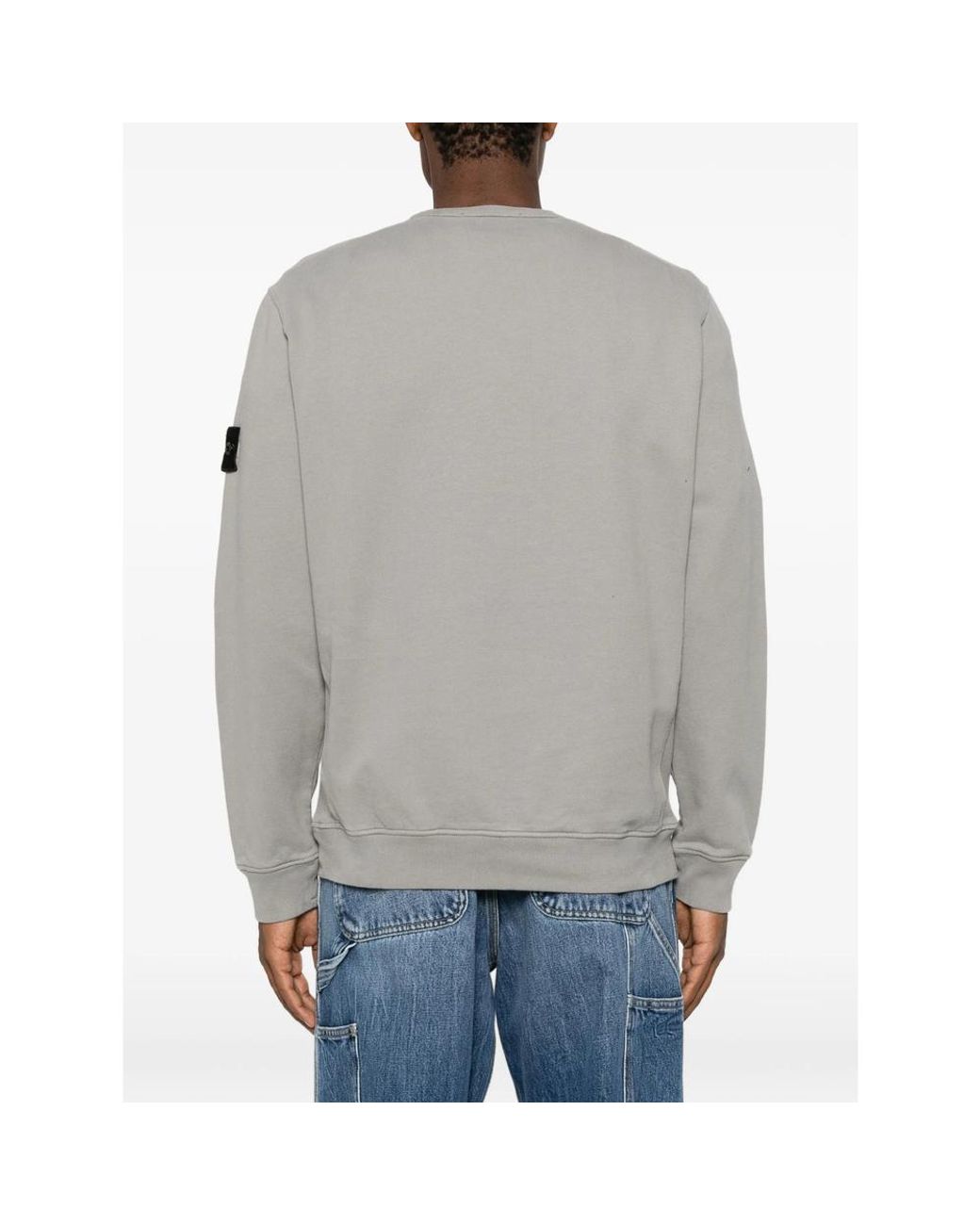 Stone Island Gray 6100049 Brushed Organic Cotton Fleece Sweatshirt for men