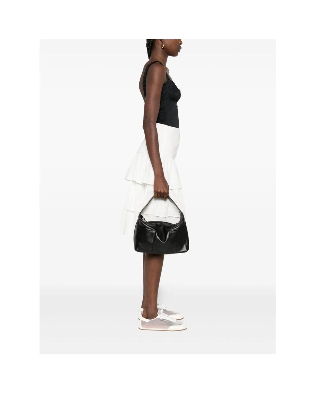 GIMAGUAS Black Leather Top-Handle Shoulder Bag