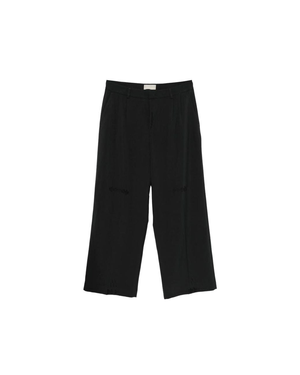 THESTROY Black Pleated Wide-Leg Trousers for men