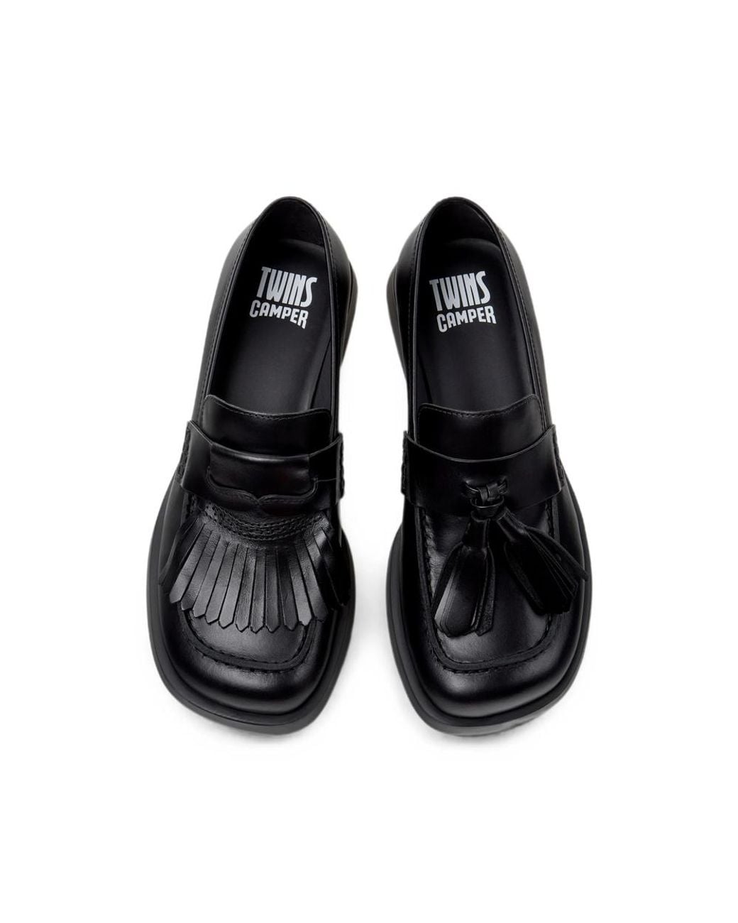 Camper Black Twins Fringed-Tassel Loafers