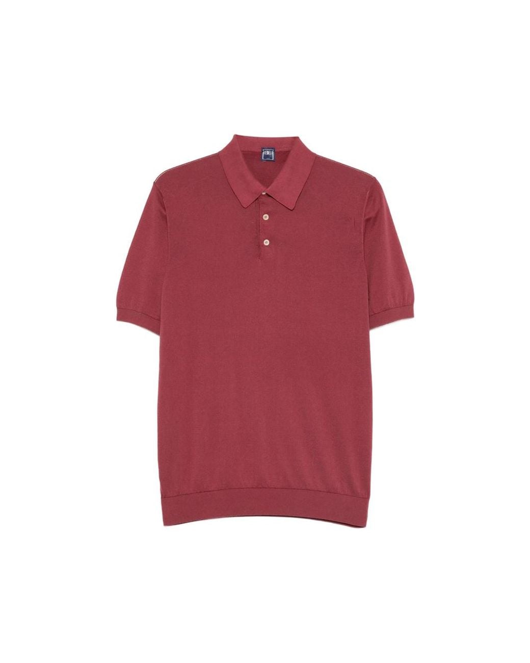 Fedeli Red Short-Sleeve Polo Shirt for men