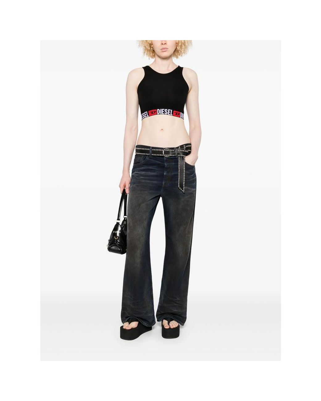 DIESEL Black Sandra-D-Core Crop Top