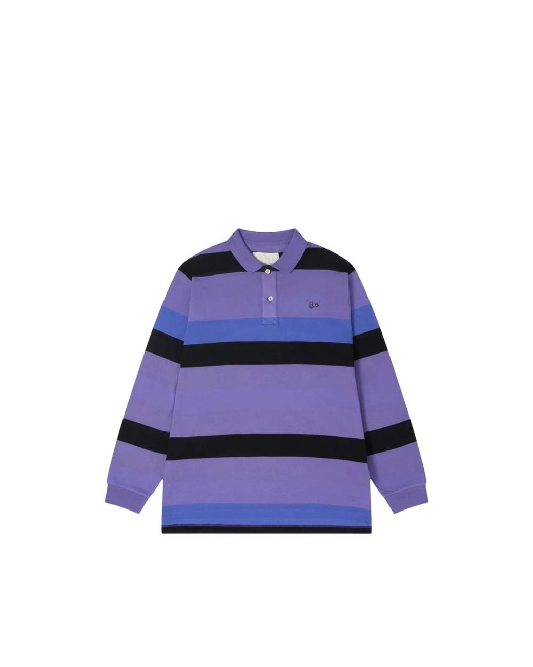 ERL Blue Striped Long-Sleeved Polo Shirt for men