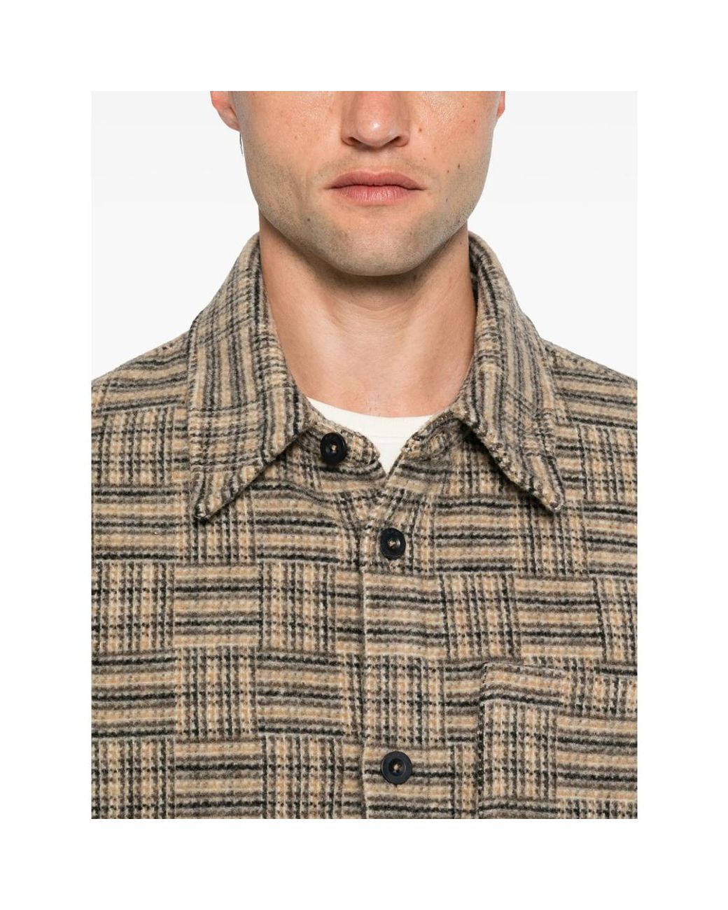 A.P.C. Brown A. P.C. Check-Pattern Button-Down Shirt for men