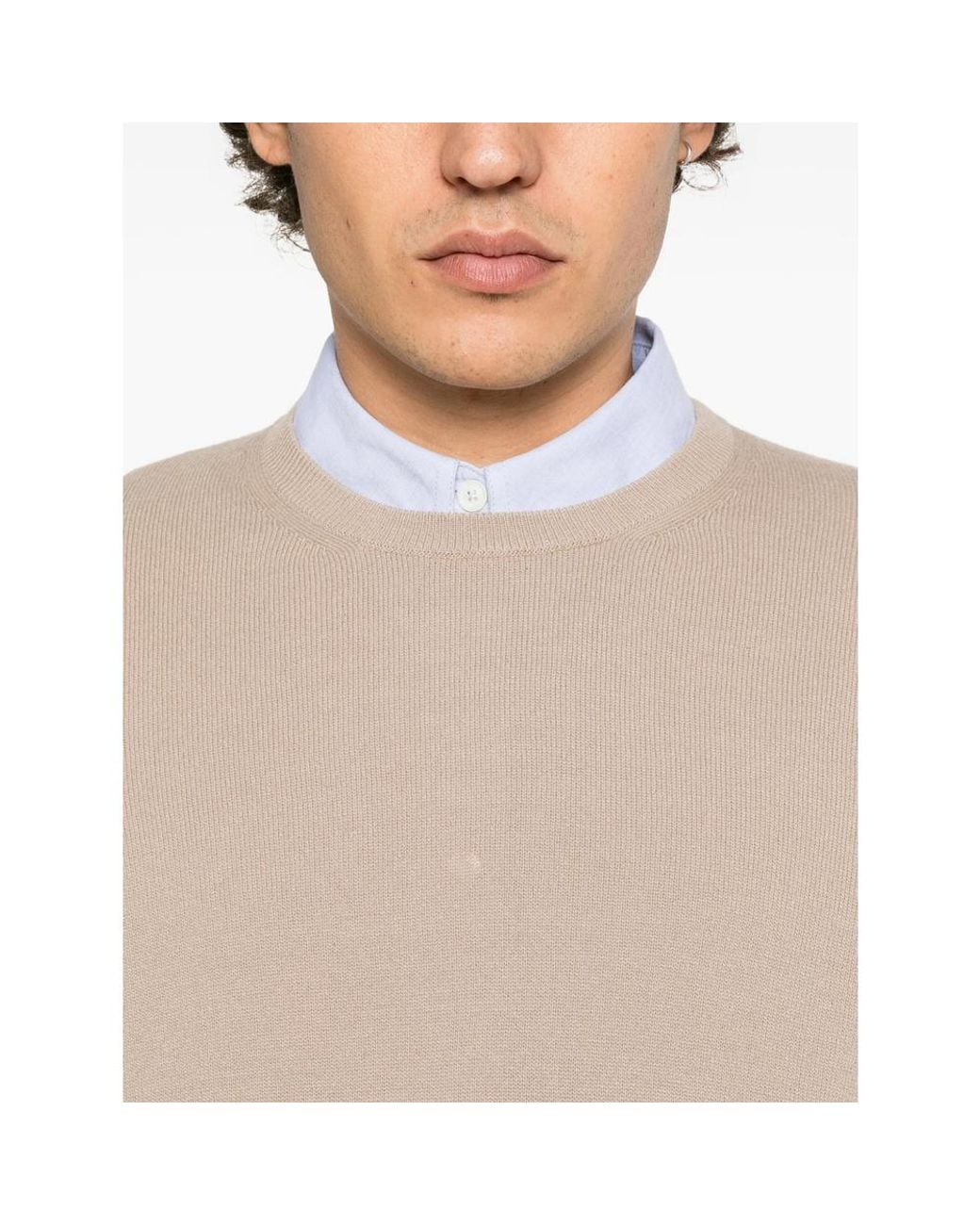 Drumohr Natural Crew-Neck Long-Sleeve Sweater for men