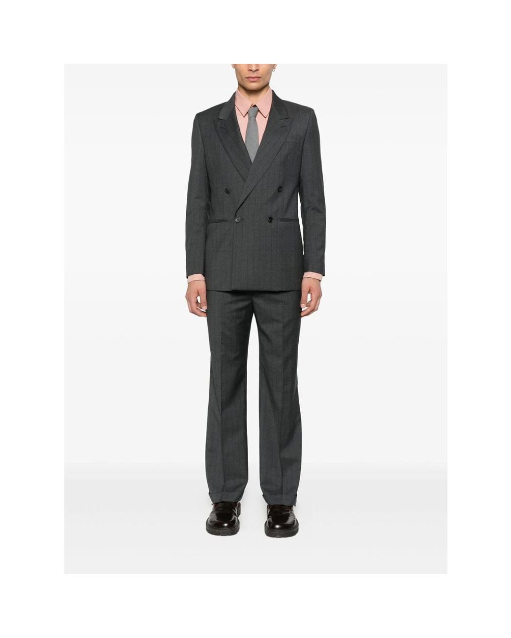 Reveres 1949 Gray Pinstripe Double-Breasted Suit for men