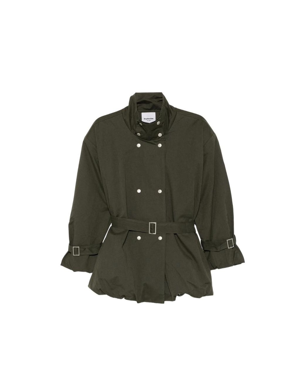 LA PISCINE Green Belted Double-Breasted Jacket